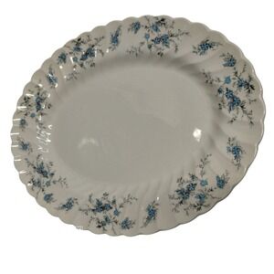 Myott Forget Me Not Blue Floral Oval Platter‎ England Staffordshire Ware